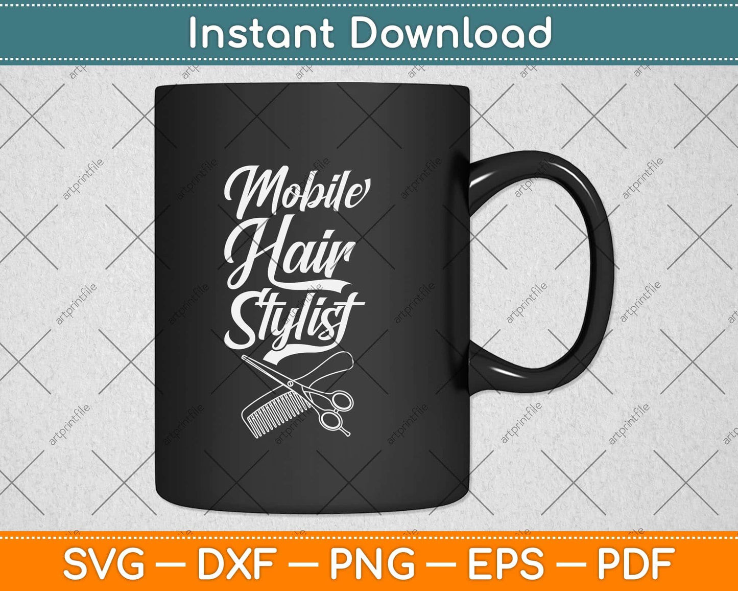 Mobile Hairstylist Hairdresser Coiffeur Barber Svg Png Dxf Digital Cutting File
