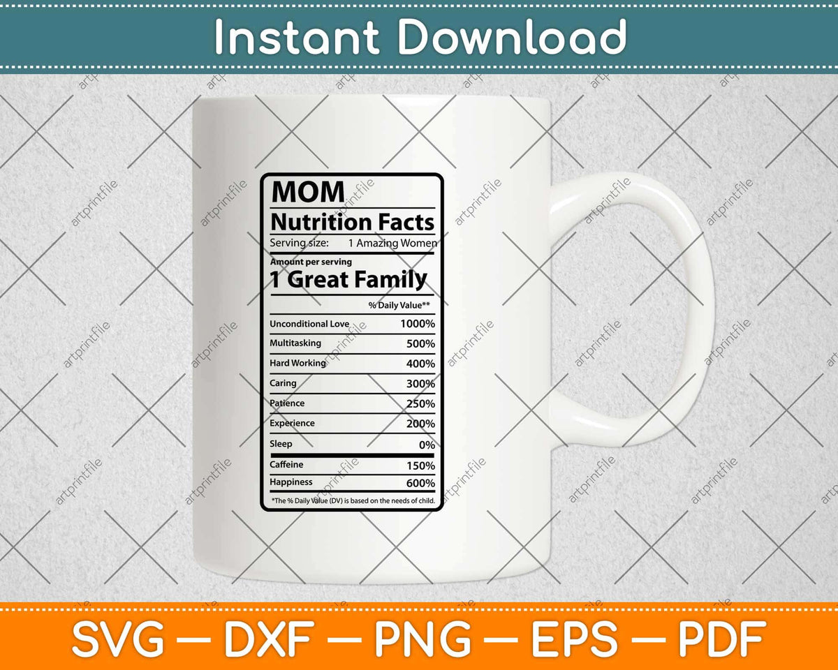 Mexican Mom Nutrition Facts Art Print