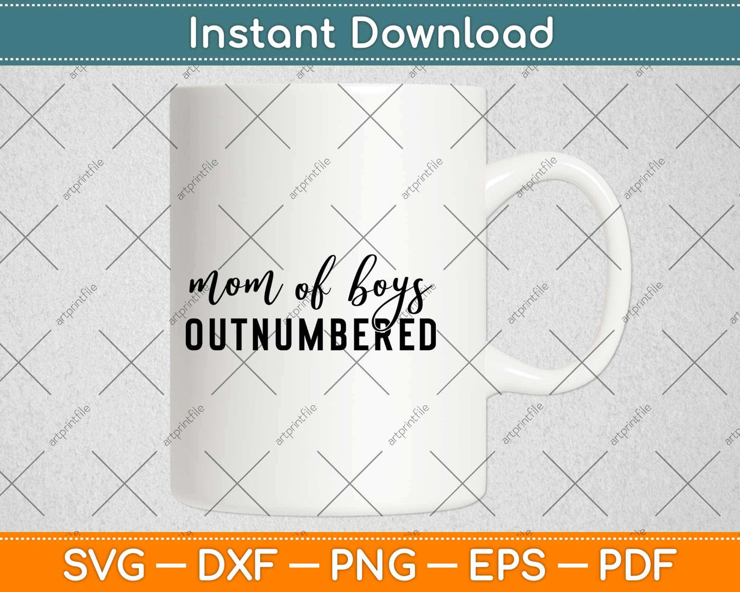 Mom Of Boys Outnumbered Svg Design Cricut Printable Cutting Files