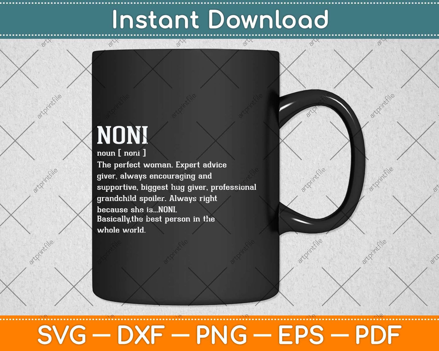 Noni Definition Grandma Mother Day Svg Png Dxf Digital Cutting File