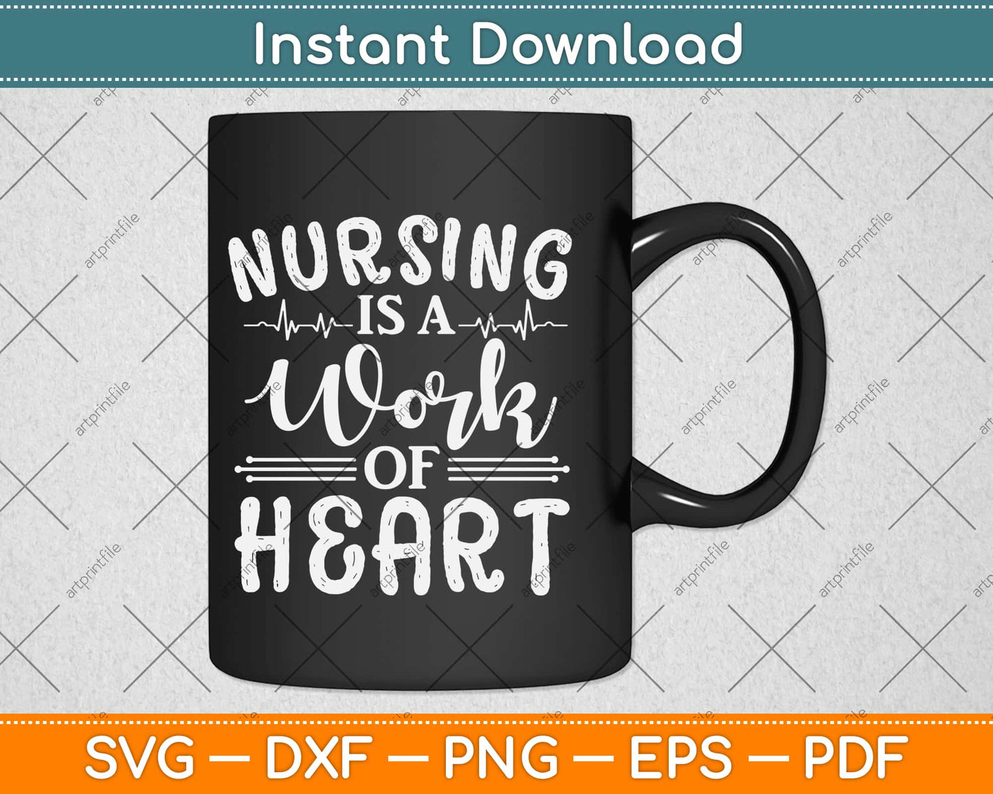 Nursing Is A Work Of Heart Svg Design Cricut Printable Cutting Files