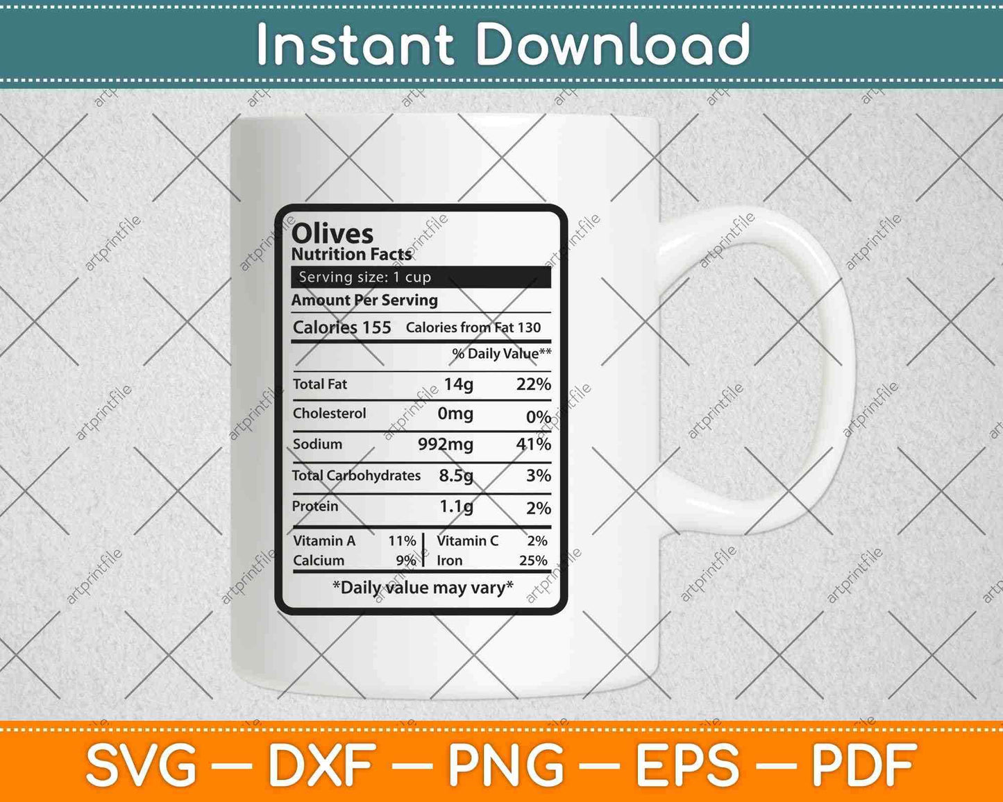 Olives Nutrition Facts Svg Png Dxf Digital Cutting File