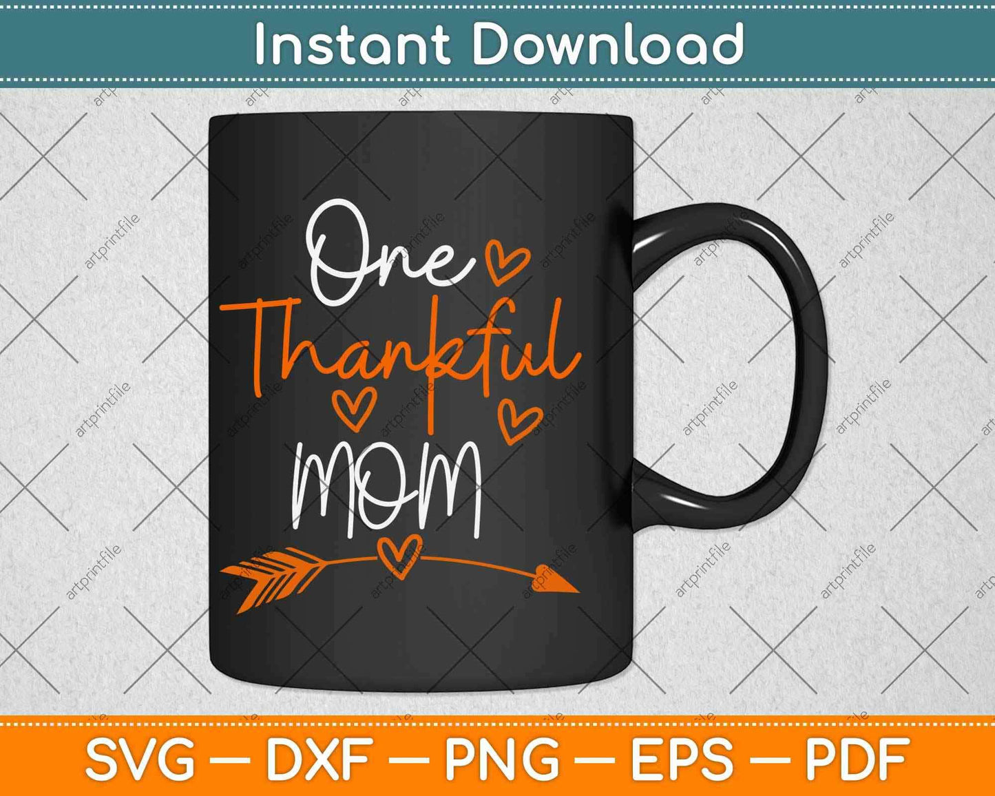 One Thankful Mom Matching Family Thanksgiving Svg Design
