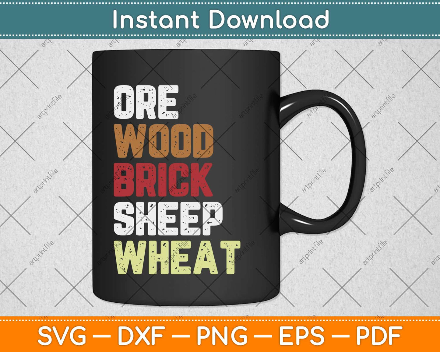 Ore Wood Brick Sheet Wheat Funny Settlers Board Game Svg Png Dxf File