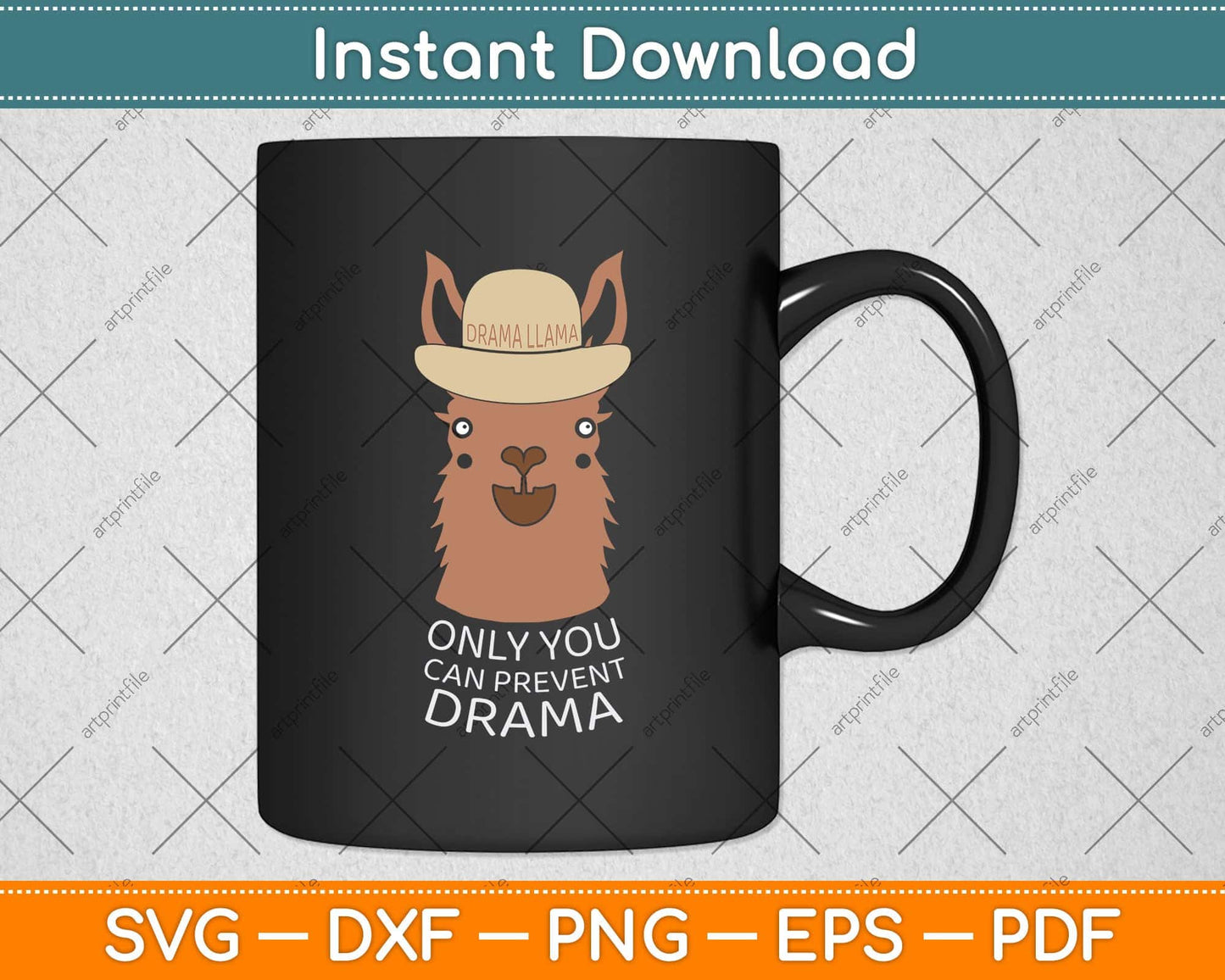 Original Smokey the Llama Only You Can Prevent Drama Svg Png Dxf Digital Cutting File