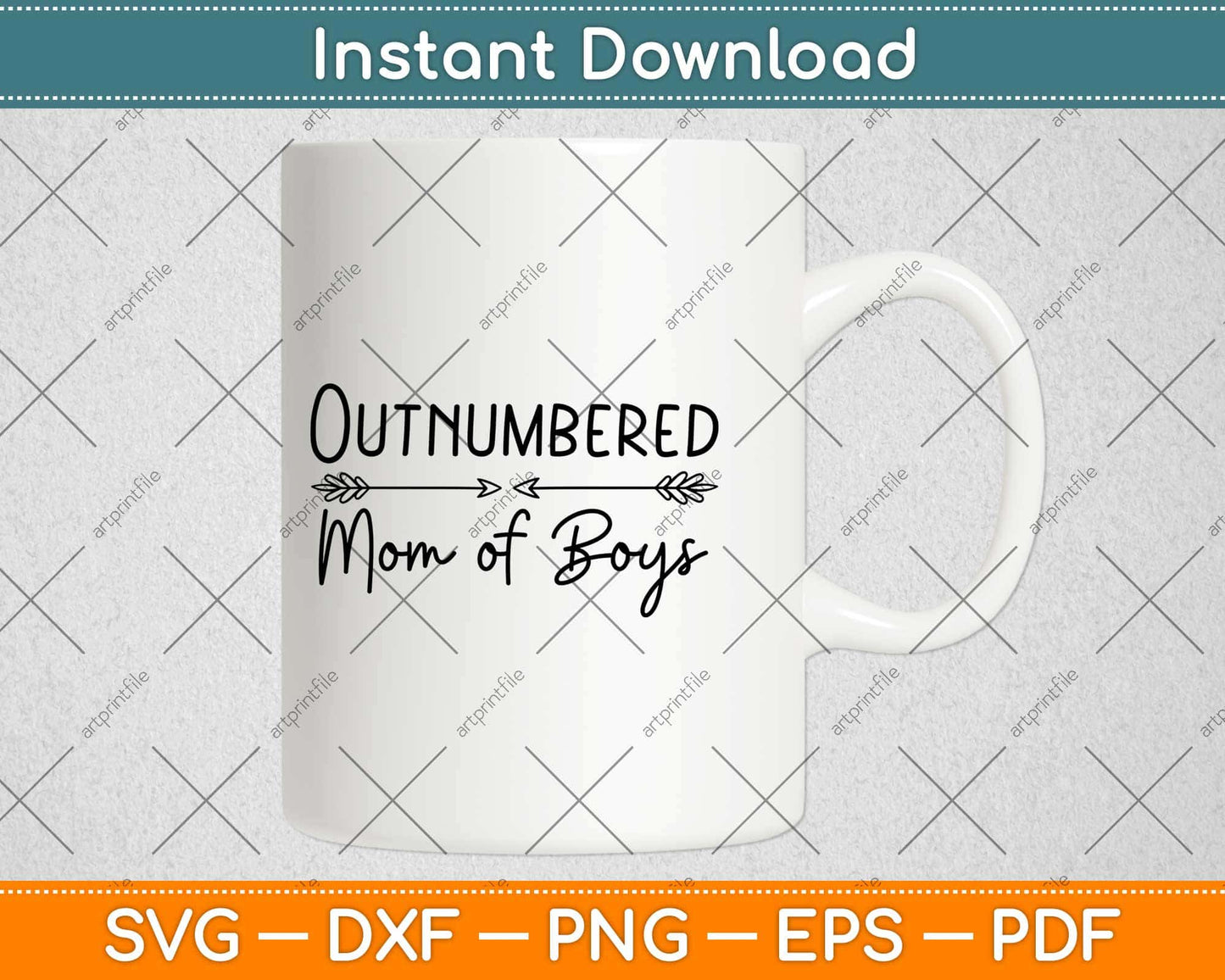 Outnumbered Mom of Boys Svg Design Cricut Printable Cutting Files