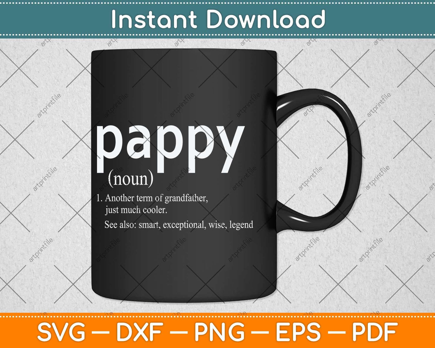 Pappy Definition Funny Fathers Day Pappy Svg Png Dxf Digital Cutting File