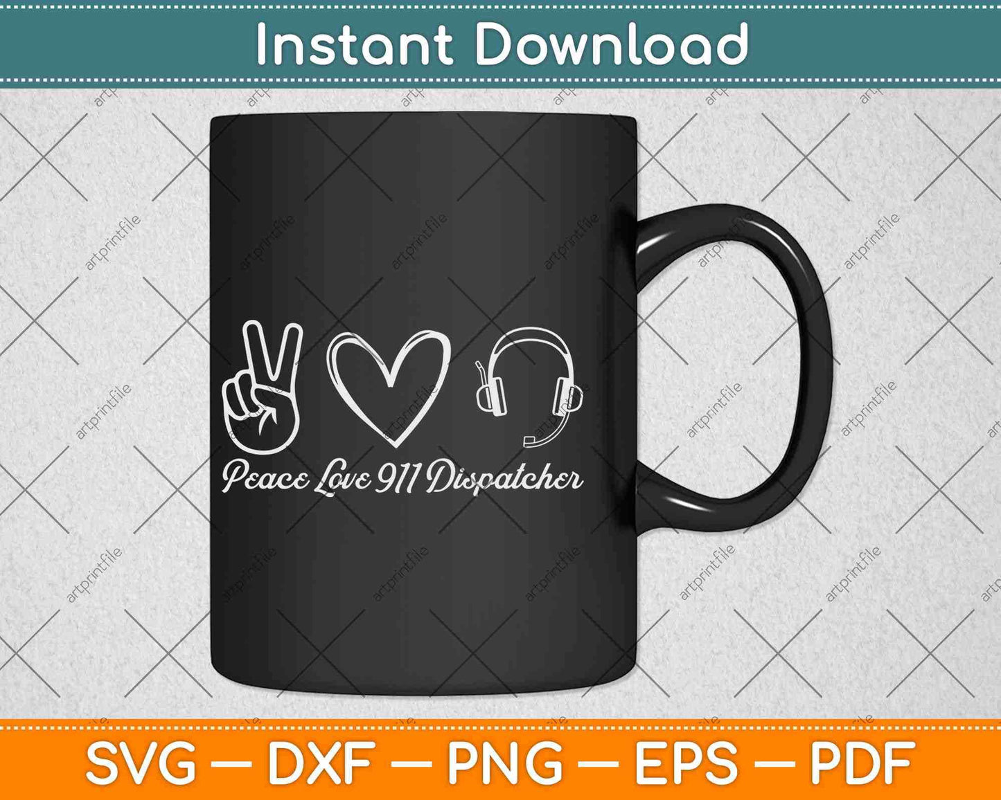 Peace Love 911 Dispatcher Cute Dispatcher Gifts Svg Design