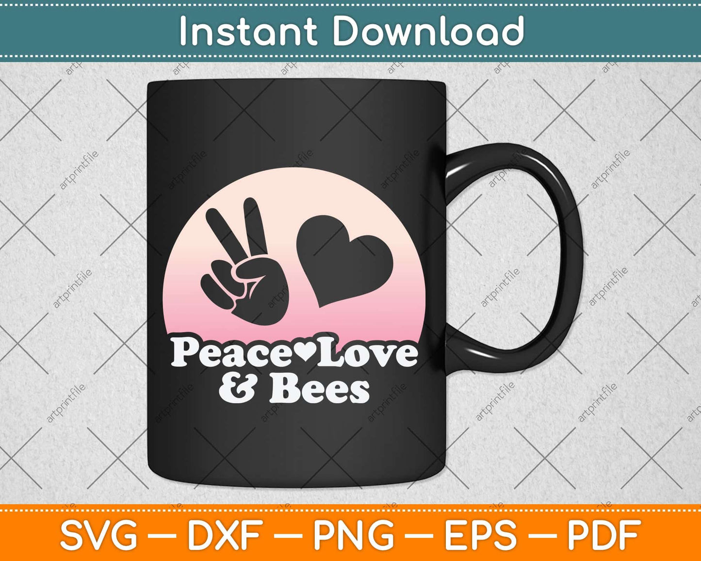 Peace Love and Bees Bee Svg Png Dxf Digital Cutting File