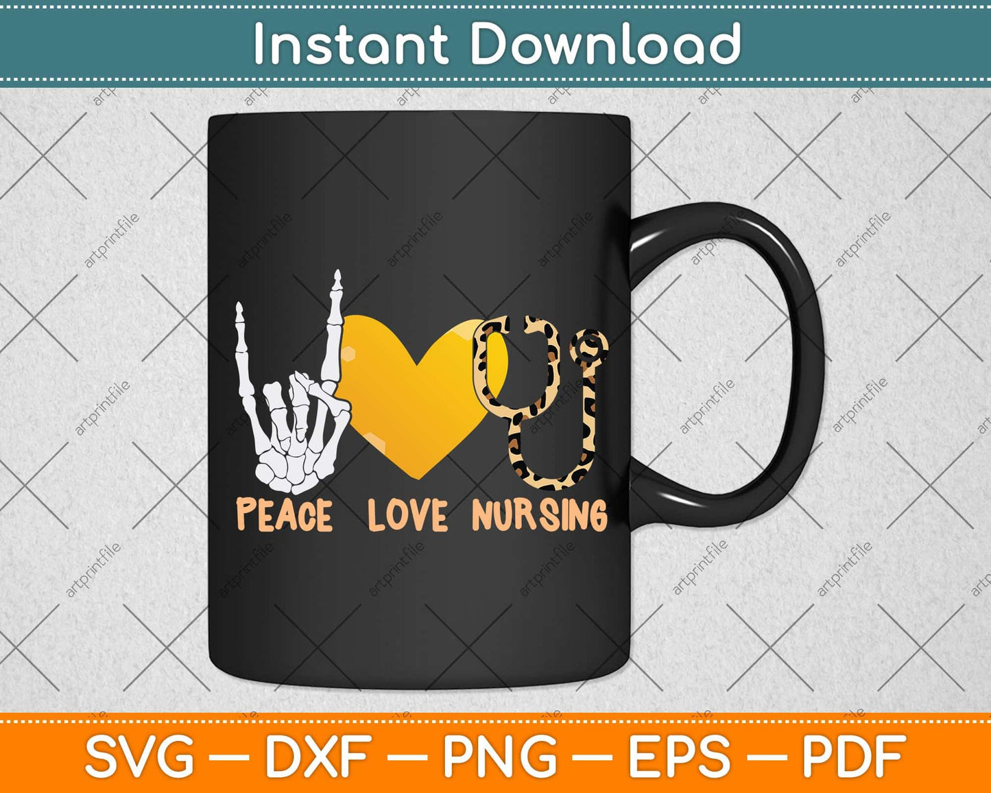 Peace Love Nursing Halloween Svg Png Dxf Digital Cutting File