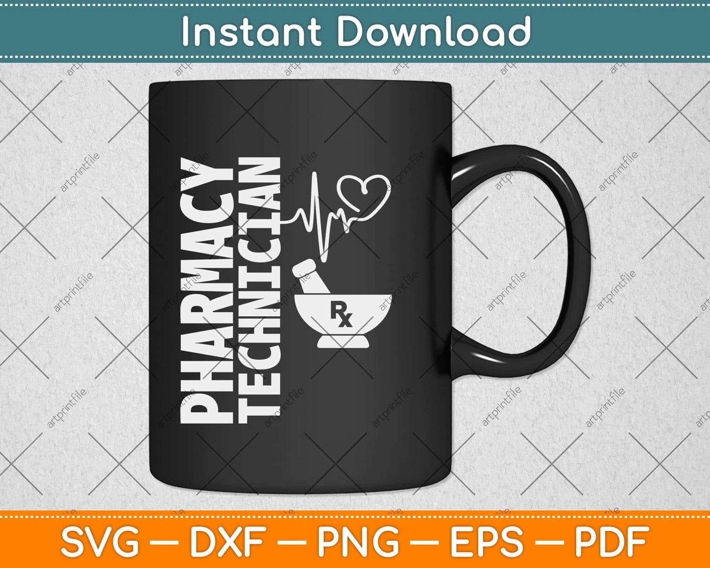 Pharmacy Technician Pharmacist Heartbeat Svg Png Dxf Digital Cutting File