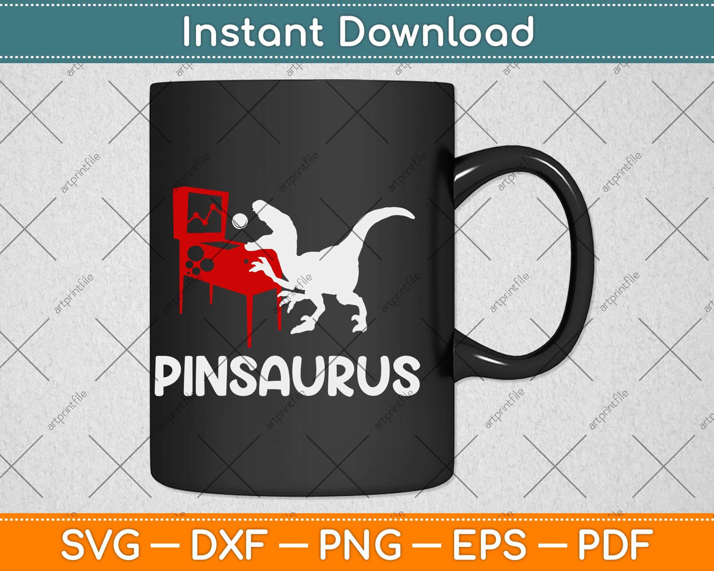 Pinball Dinosaurs Arcade Game Machine Dino Flipping Svg Png Dxf Digital Cutting File