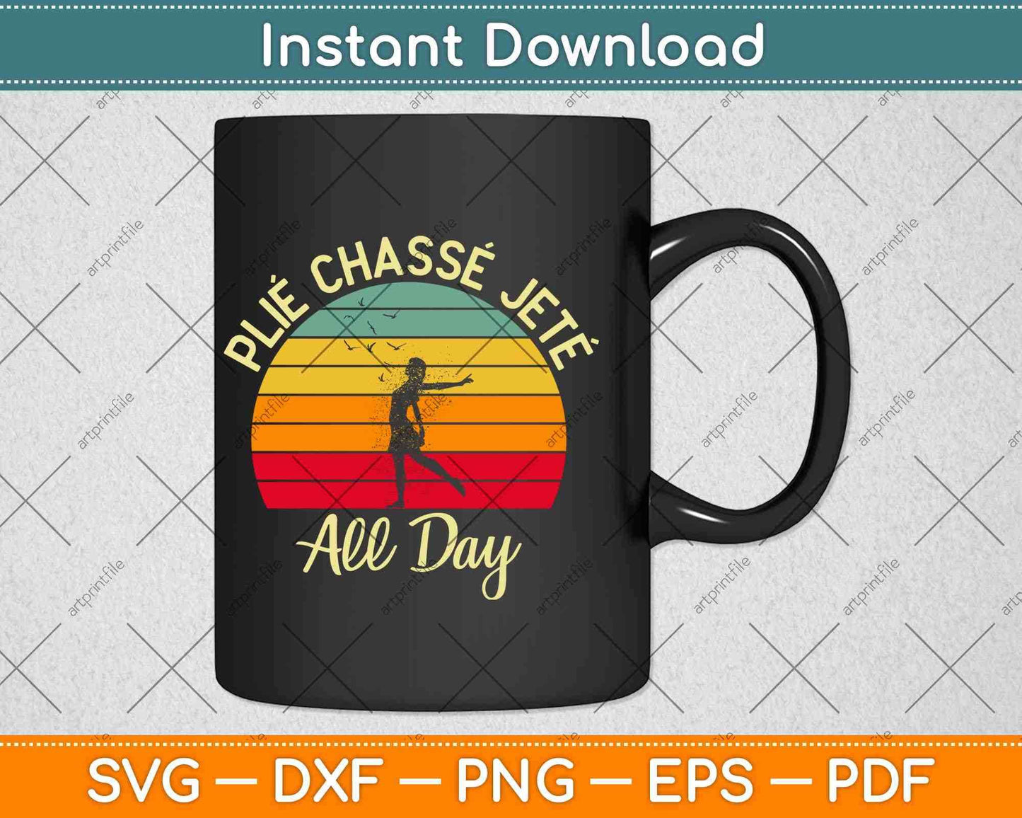 Plié Chassé Jeté Gift Vintage Ballerina Ballet Dancer Svg Design