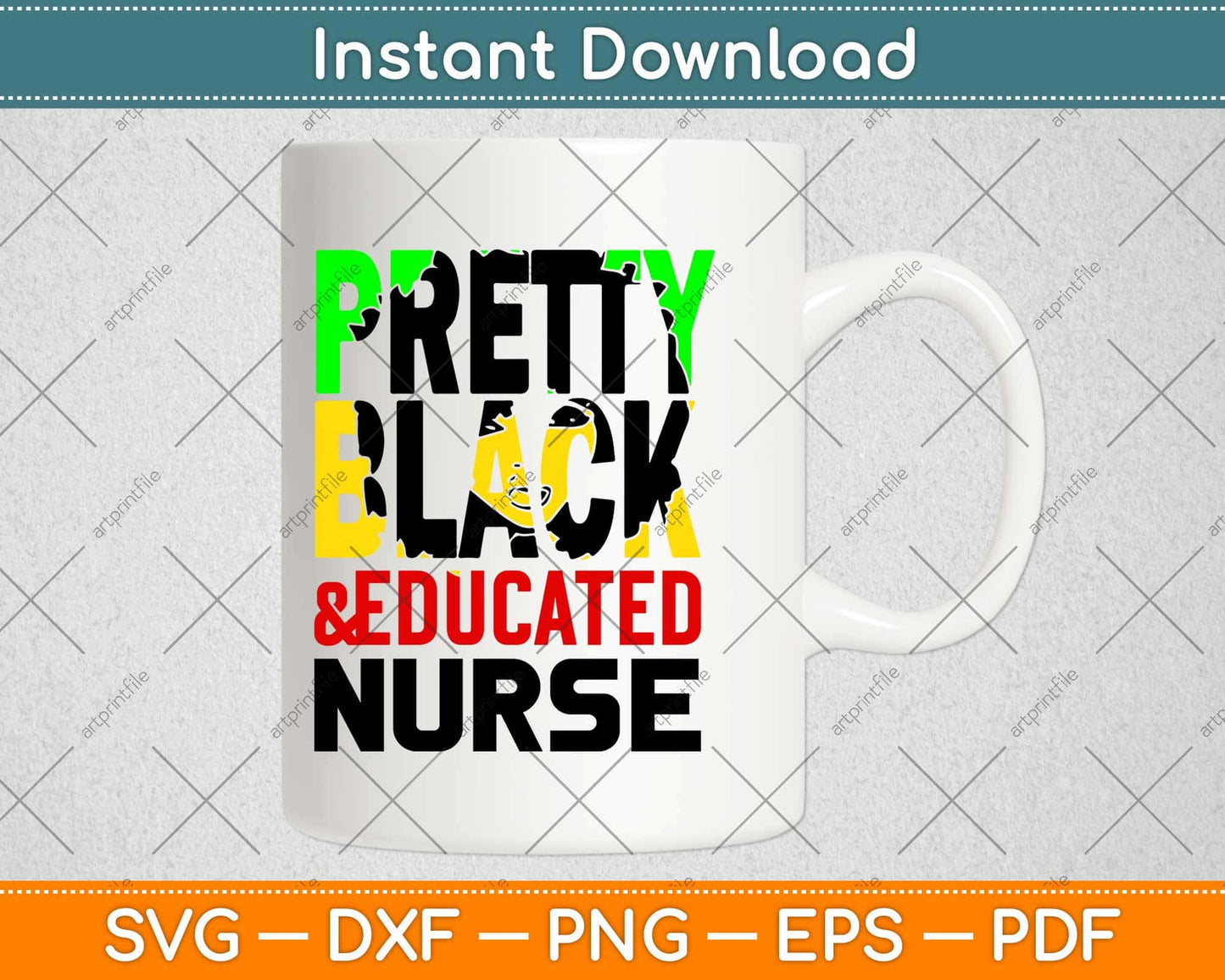 Pretty Black Educated Nurse Svg Design Cricut Printable Cutting Files