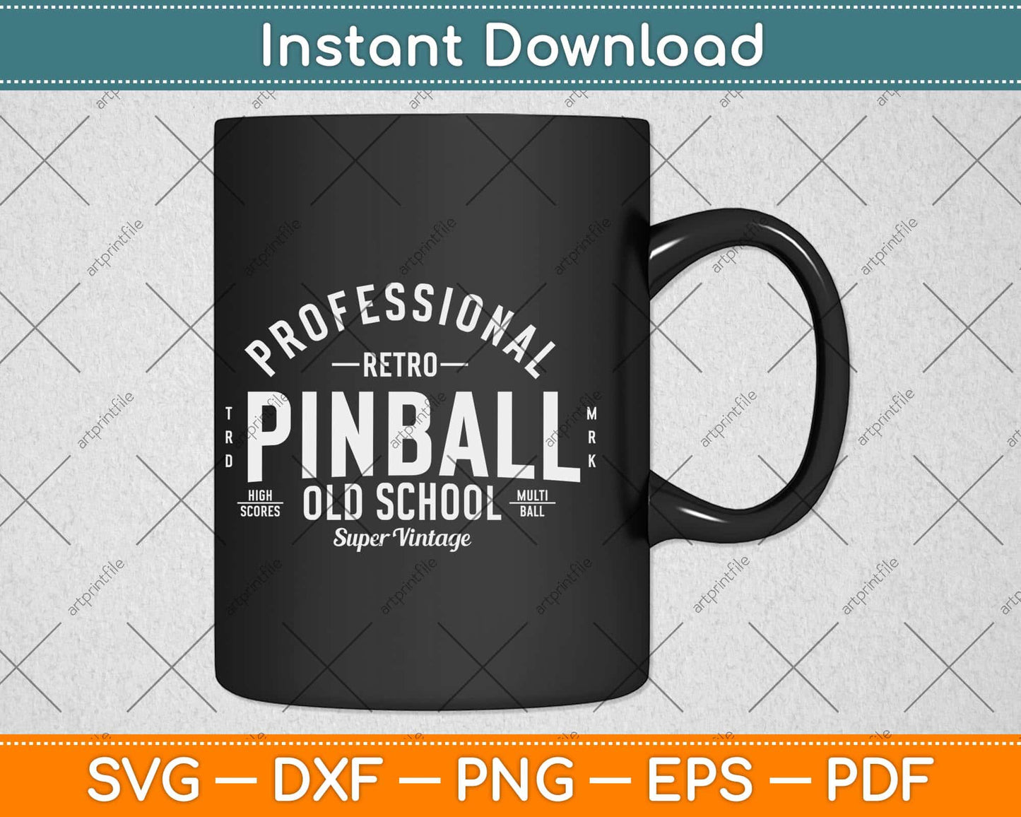 Professional Retro Pinball Old School Vintage Svg Png Dxf Digital Cutting File
