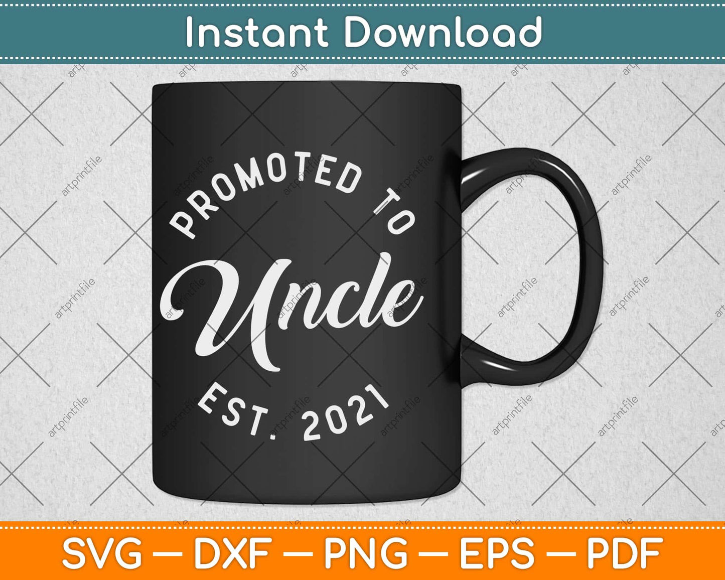 Promoted to Uncle 2021 Funny New Baby Family Svg Design