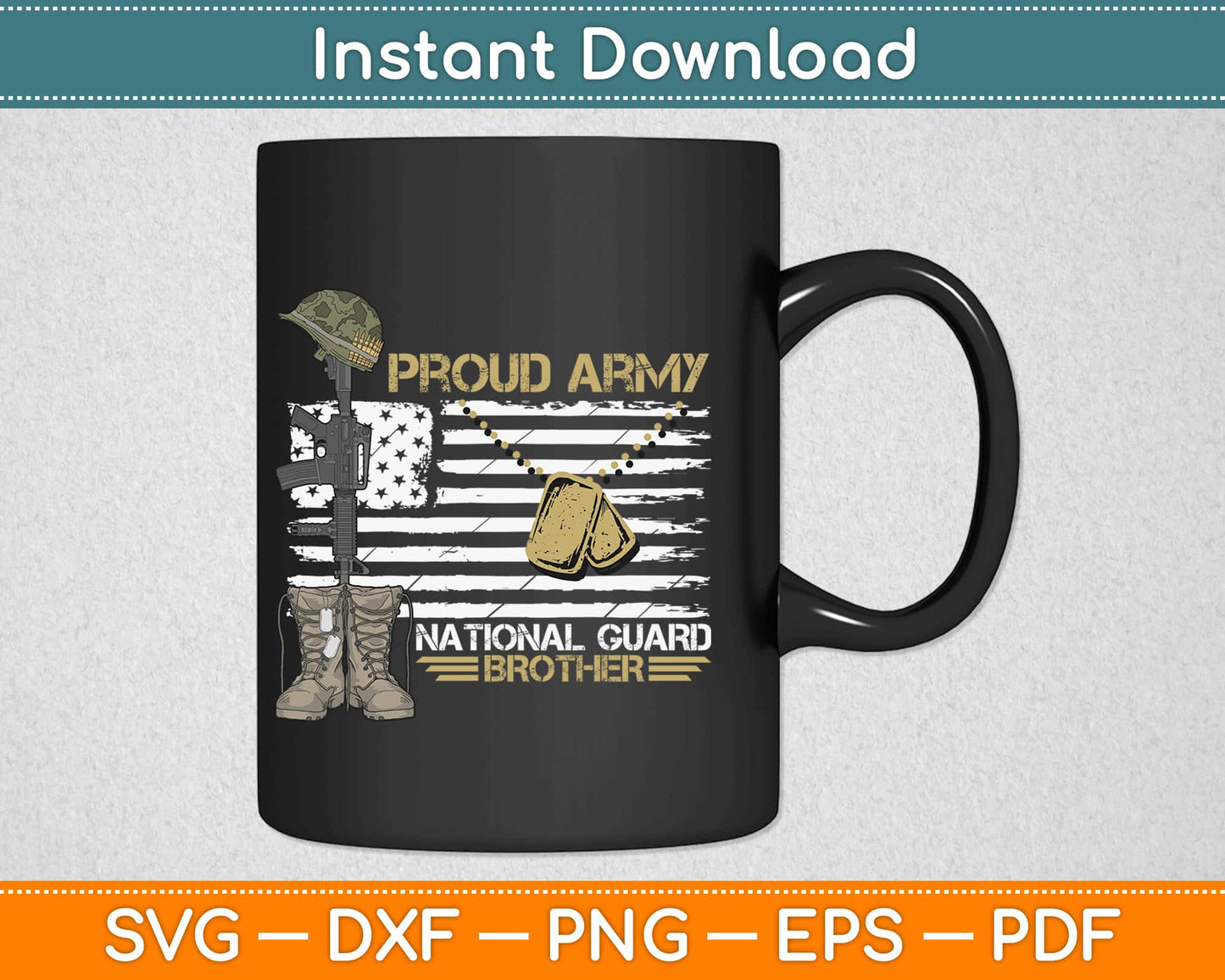 Proud Army National Guard Brother 4th of July Svg Design Printable Cutting Files