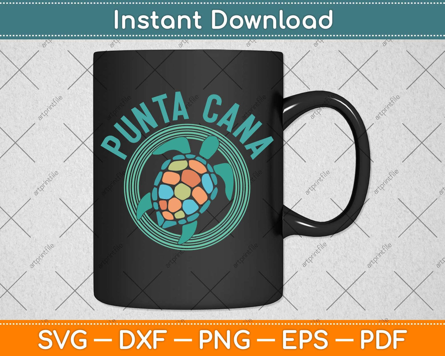 Punta Cana Beach Sea Turtle Svg Png Dxf Digital Cutting File