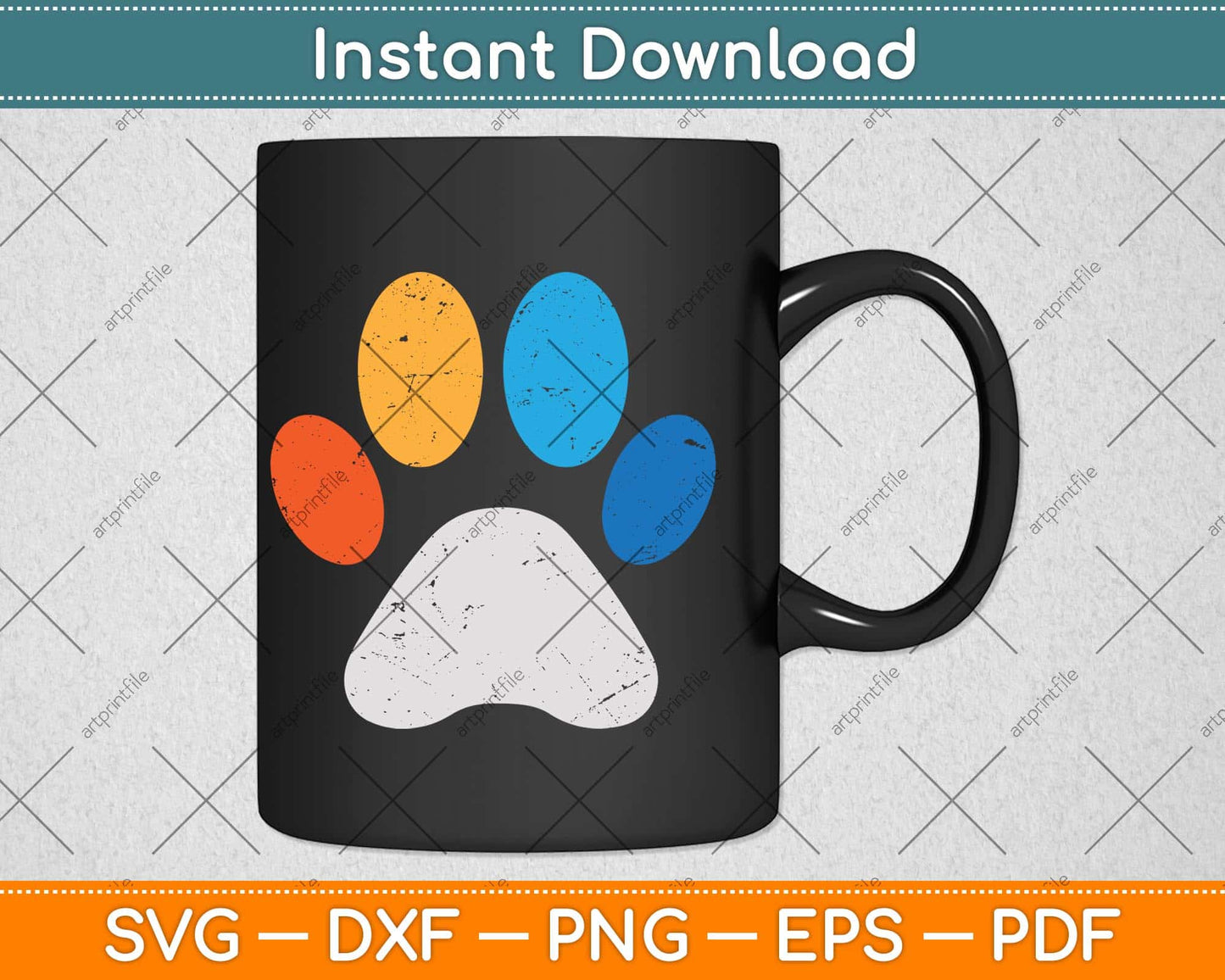 Puppy Dog Paw Print Dog Love Pet Paw Svg Png Dxf Digital Cutting File