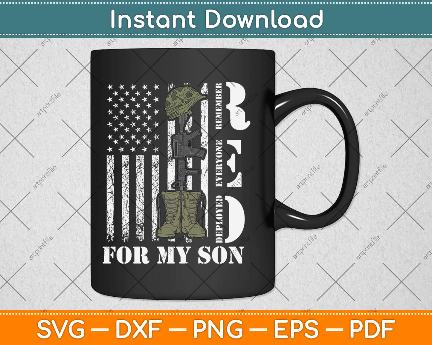 RED Friday For My Son Remember Everyone Deployed US Army Svg Png Dxf Cut File