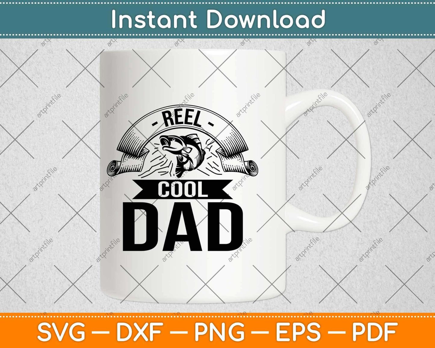 Reel Cool Dad Fishing Fathers Day Svg Design Cricut Printable Cutting Files