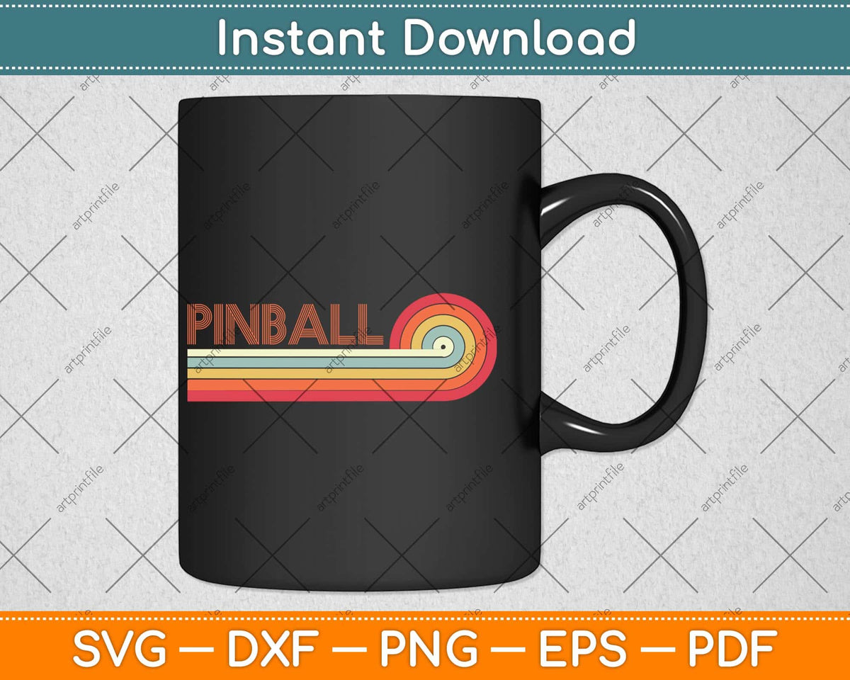 Retro 70s Pinball Old School Arcade Svg Png Dxf Digital Cutting File