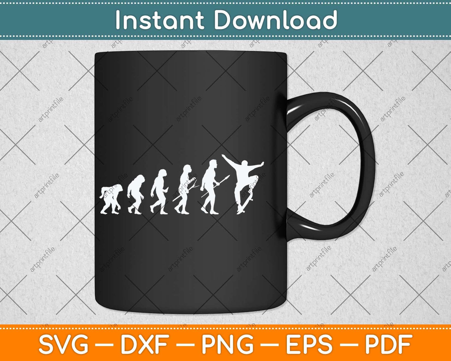 Retro Skating Evolution Svg Png Dxf Digital Cutting File