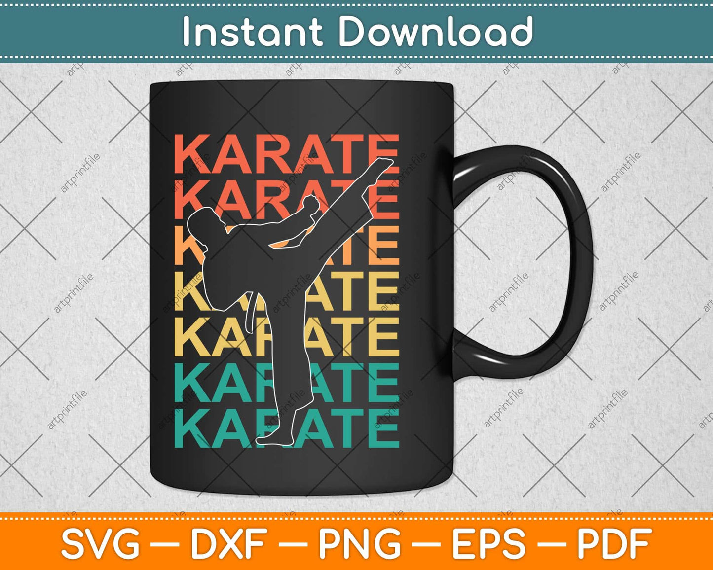 Retro Vintage Karate Gift For Karateka Svg Design Cricut Printable Cutting Files