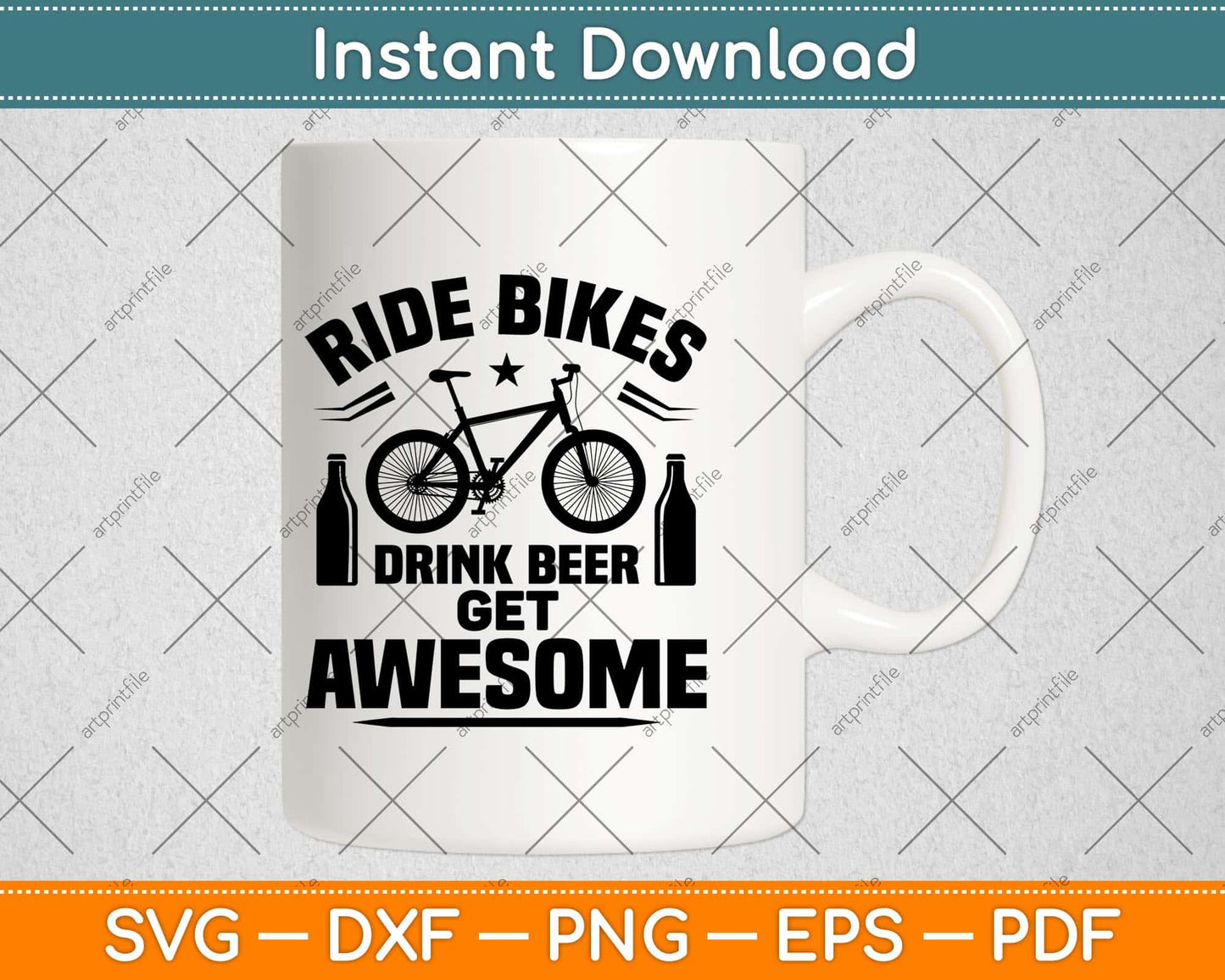 Ride Bikes Drink Beer Get Awesome Cycling Svg Design Cricut Printable Cutting Files