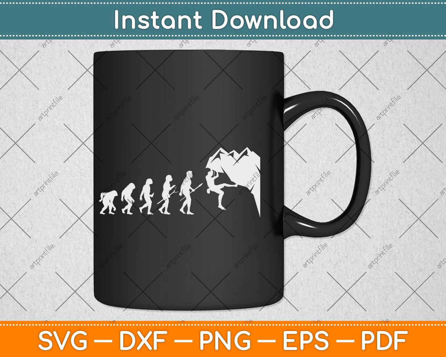 Rock Climbing Funny Evolution Svg Png Dxf Digital Cutting File