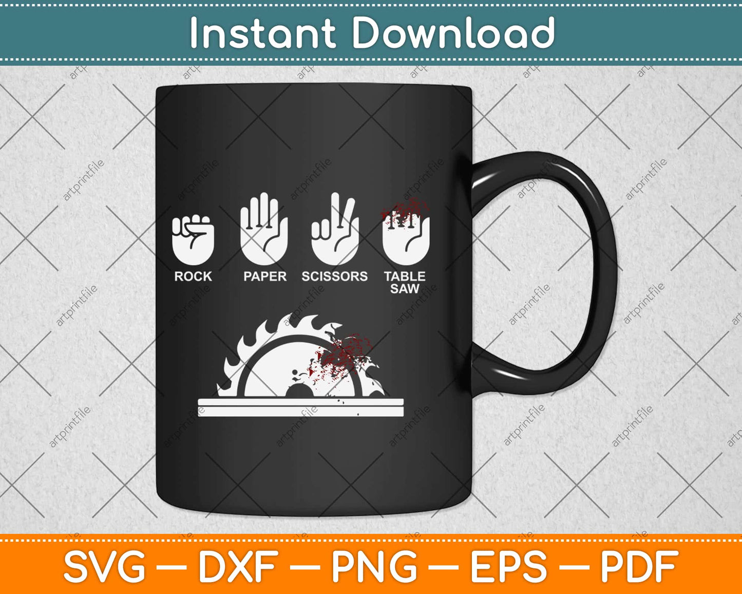 Rock Paper Scissors Table Saw Funny Carpenter Svg Design Cricut Printable Cutting File