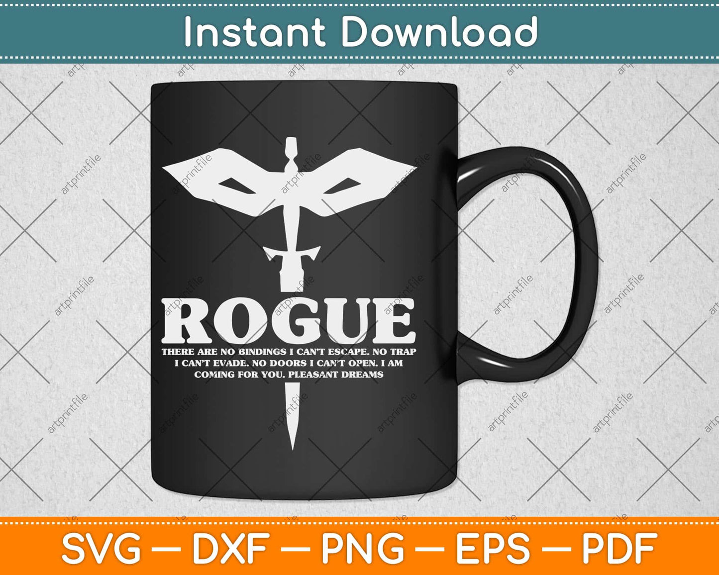 Rogue Gamer D20 Dice Dungeon Dragons Gaming Svg Png Dxf Digital Cutting File