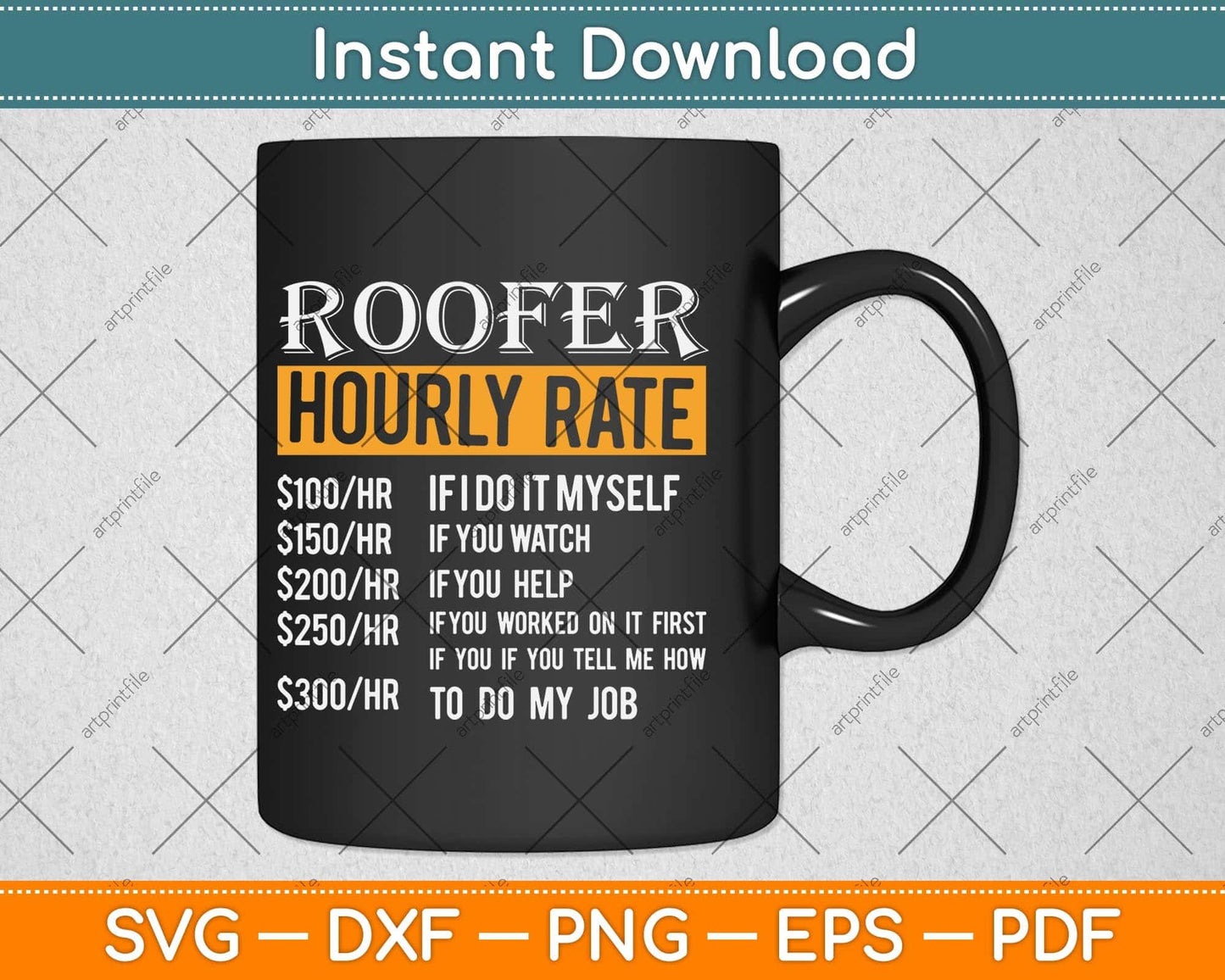 Roofer Hourly Rate Funny Construction Workers Father's Day Svg Png Dxf Cutting File