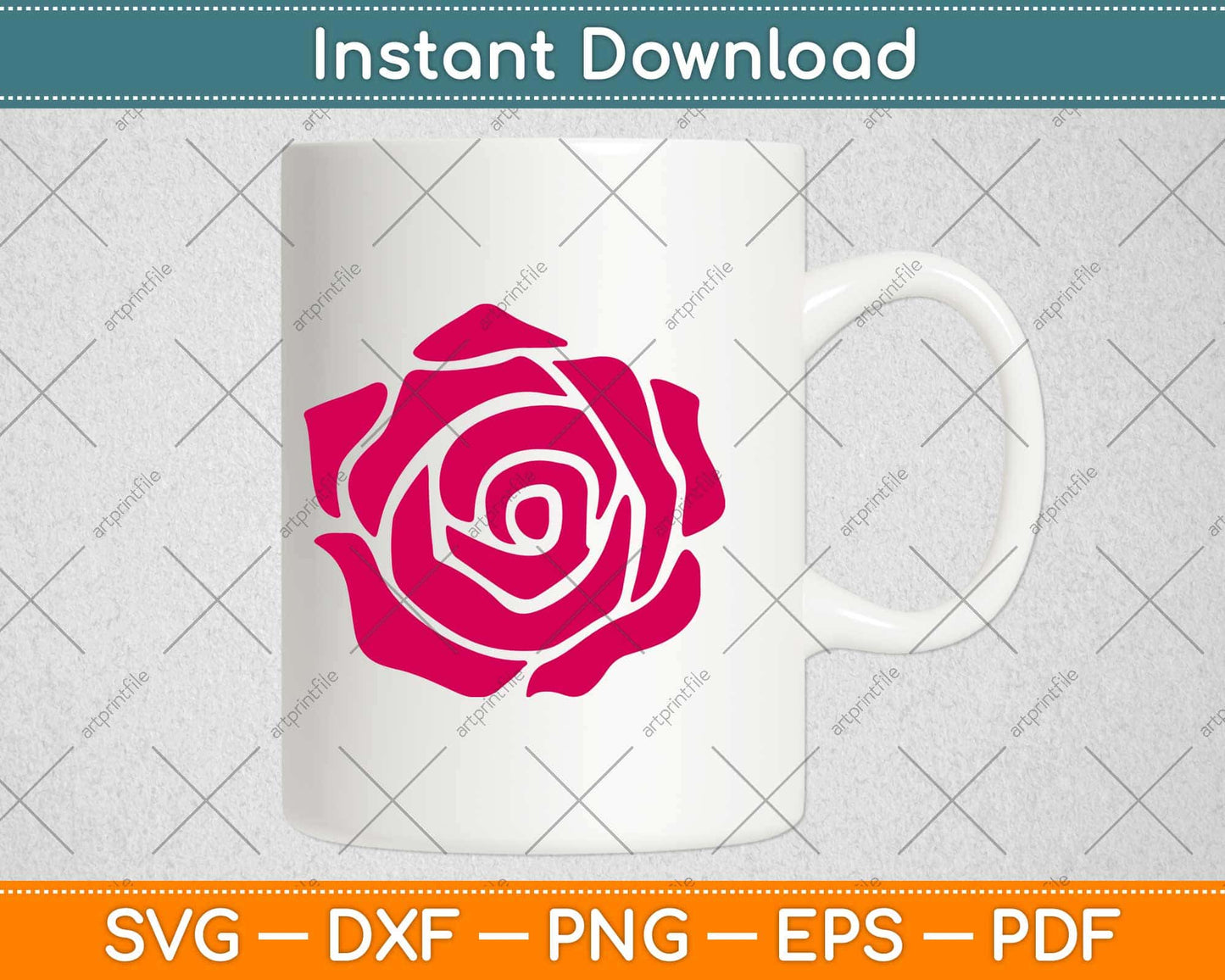 Rose Flower Svg Design Cricut Printable Cutting Files