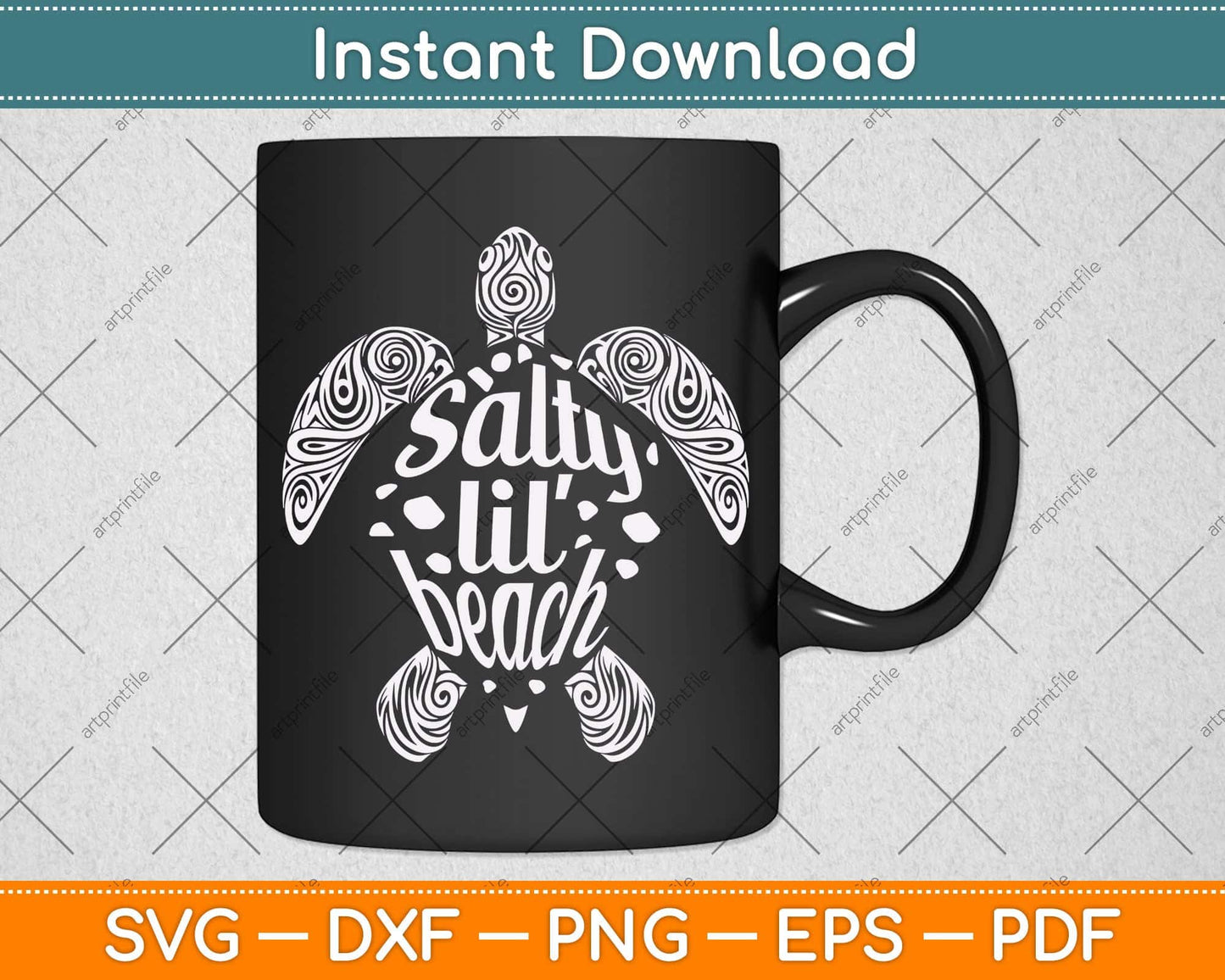 Salty Lil Beach Tortoise Svg Png Dxf Digital Cutting File