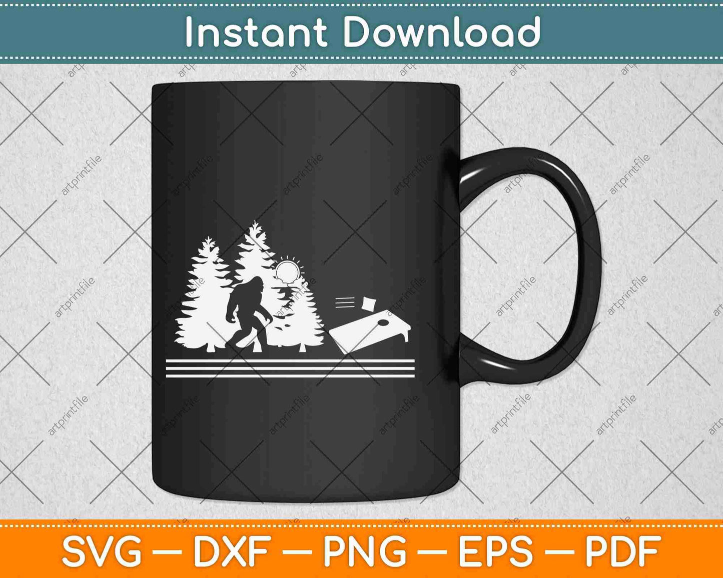 Sasquatch Playing Cornhole Bigfoot Svg Design Cricut Printable Cutting Files