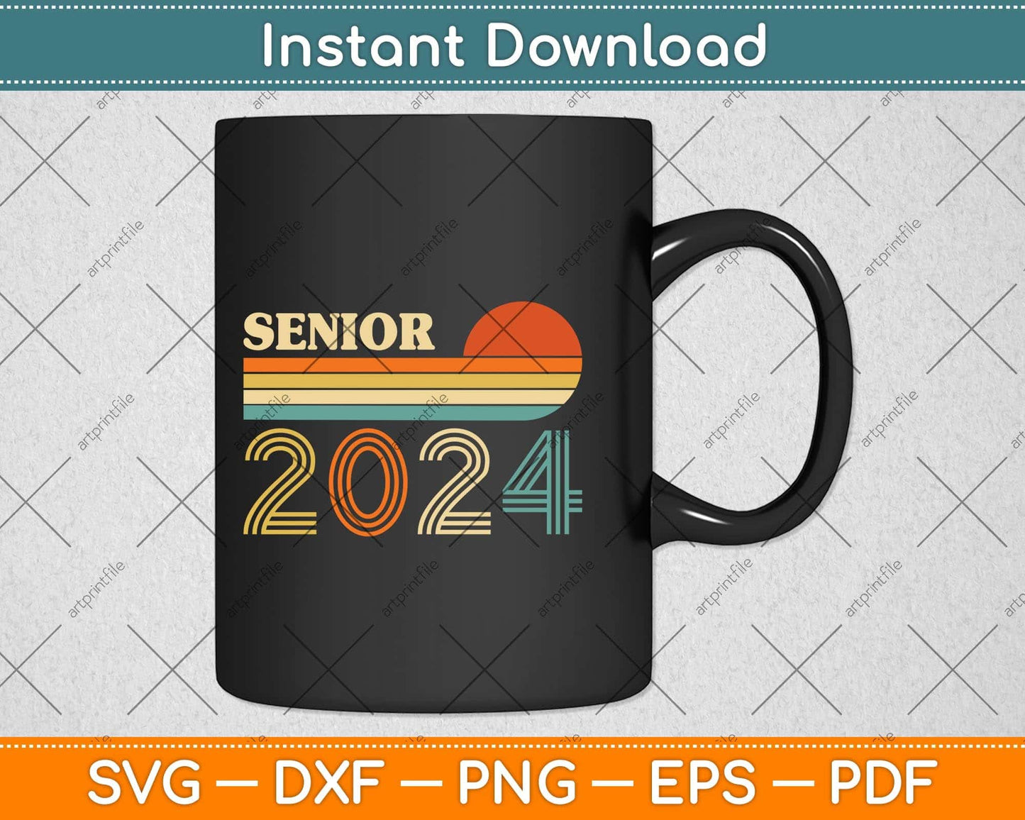 Senior 2024 Retro Class of 2024 Seniors Graduation Svg Png Dxf Digital Cutting File