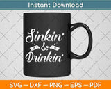 Sinkin' and Drinkin' Retro Summer Gifts Cornhole Svg Design