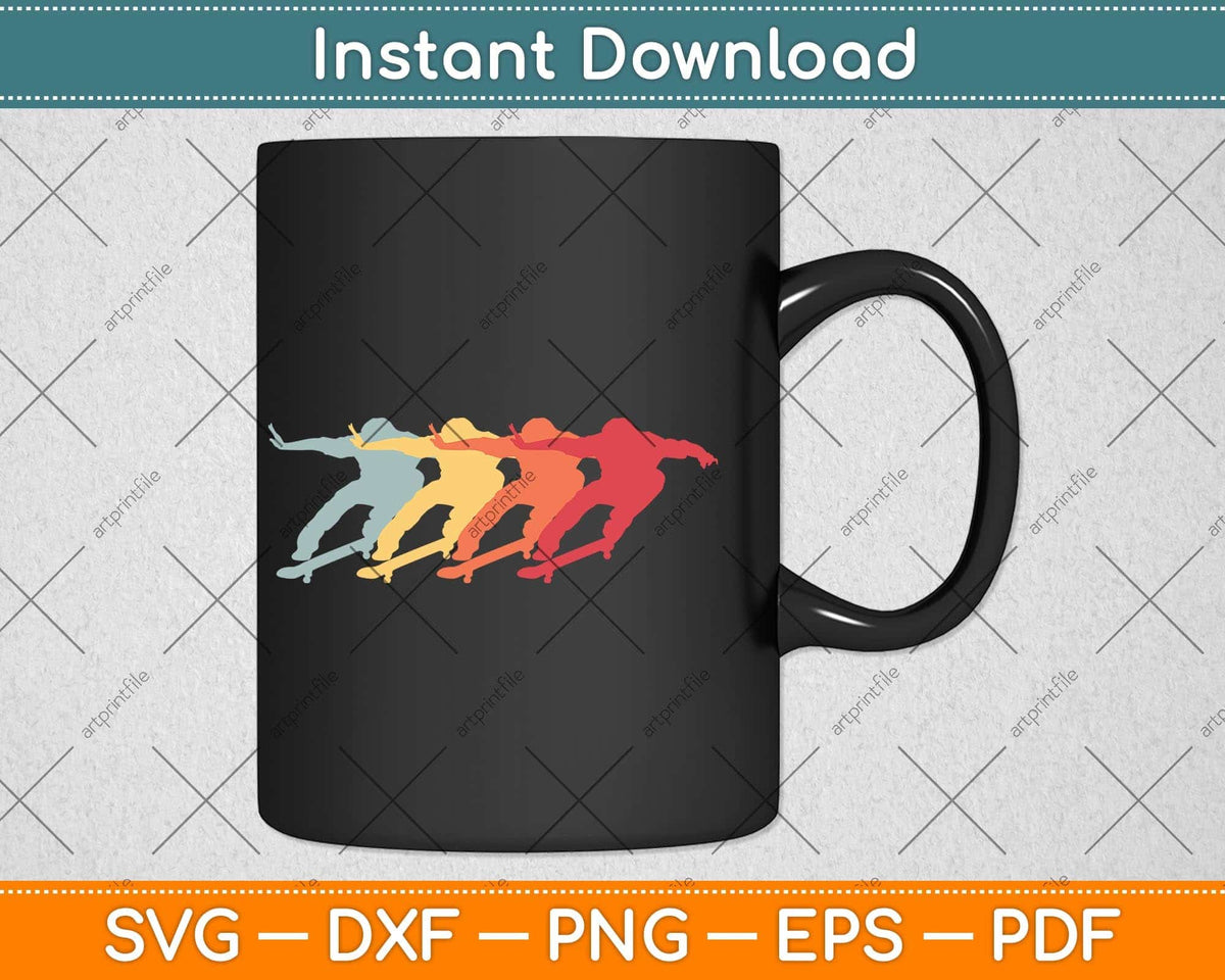 Skateboard Skateboarder Kickflip Ollie Svg Png Dxf Digital Cutting File
