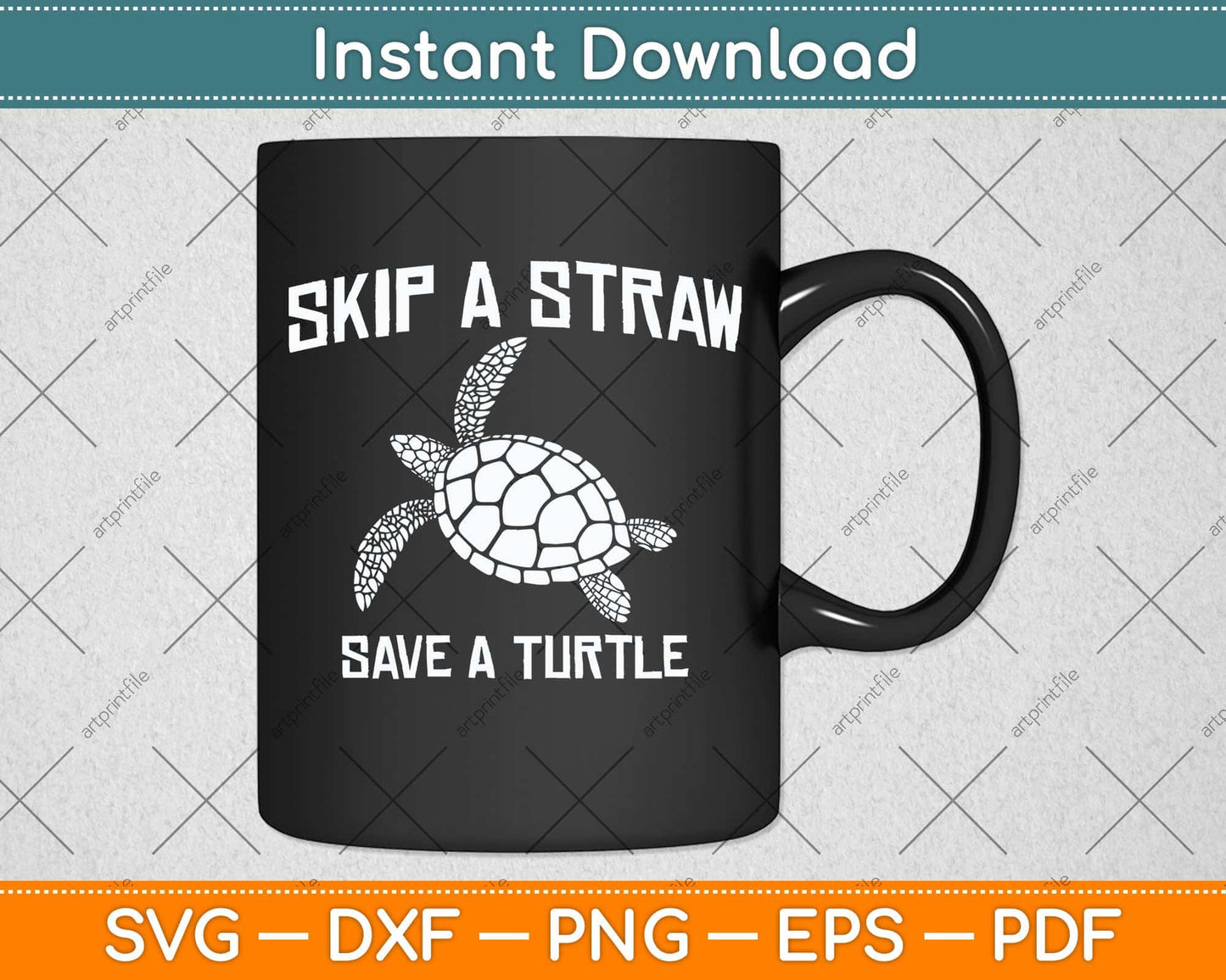 Skip A Straw Save A Turtle Beach Svg Png Dxf Digital Cutting File