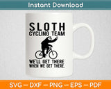 Sloth Cycling Team Svg Design Cricut Printable Cutting Files