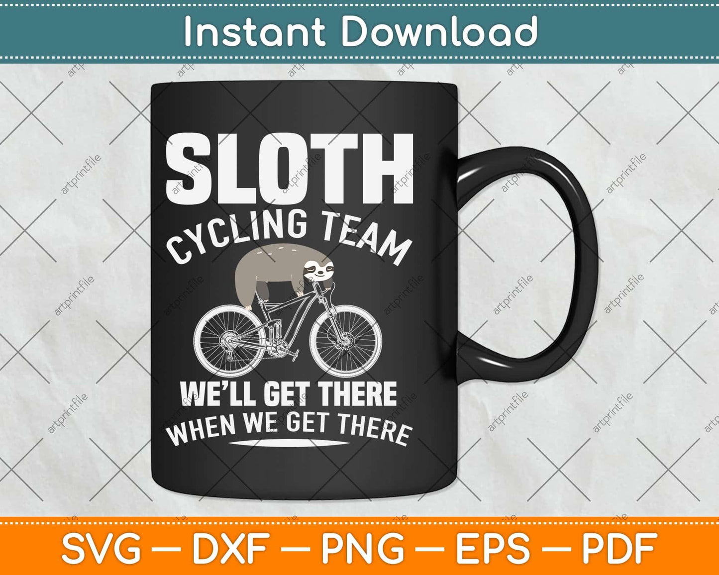 Sloth Cycling Team Svg Design Cricut Printable Cutting Files
