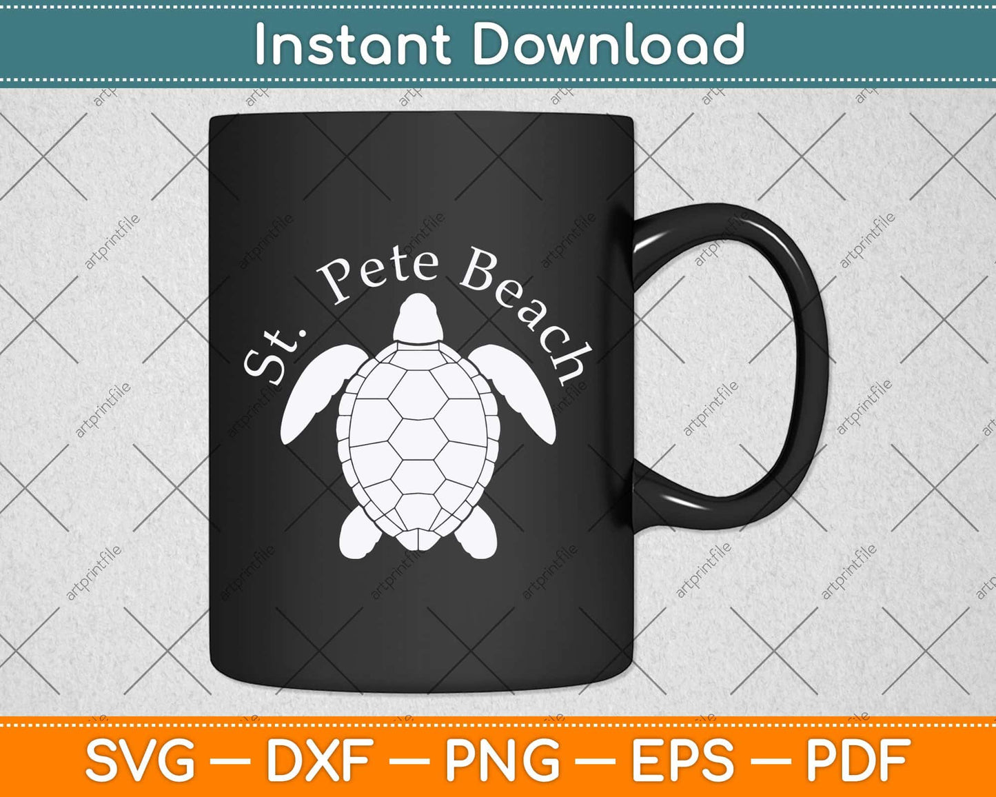 St. Pete Beach Tribal Turtle Svg Png Dxf Digital Cutting File