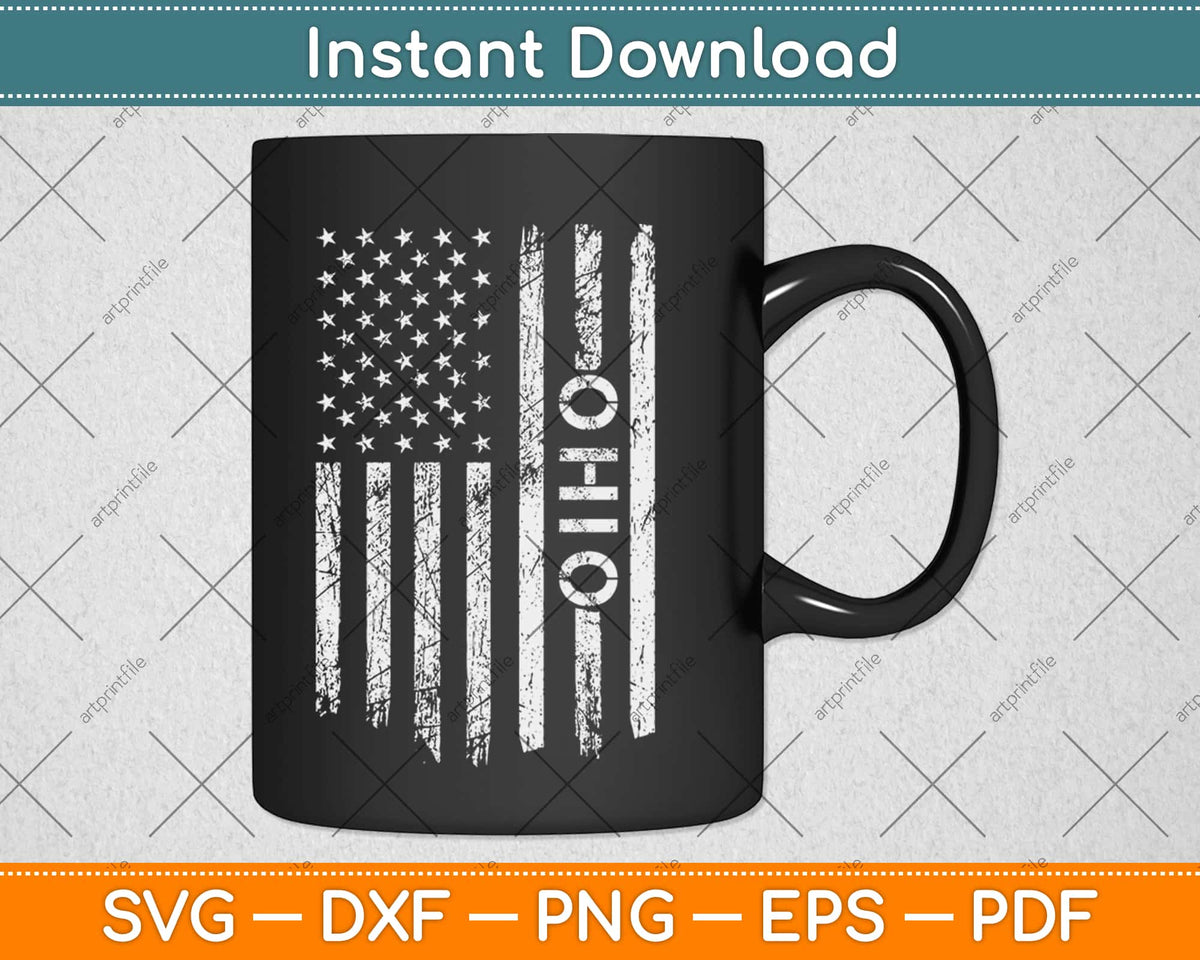 Ohio State Flag in State Map - 15oz Deluxe Double-Sided Coffee Tea Mug