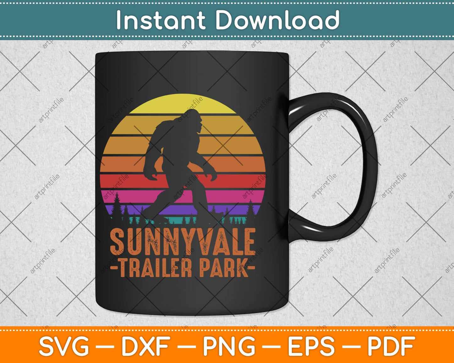 Sunnyvale Trailer Park Bigfoot National Park Mountains Svg Png Dxf Cutting File