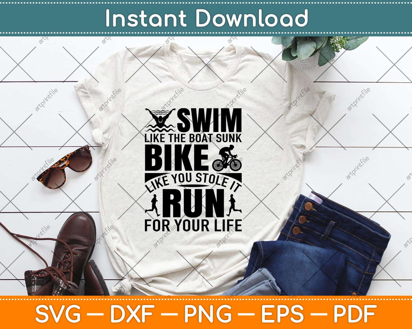 Swim Bike Run Cycling Svg Design Cricut Printable Cutting Files