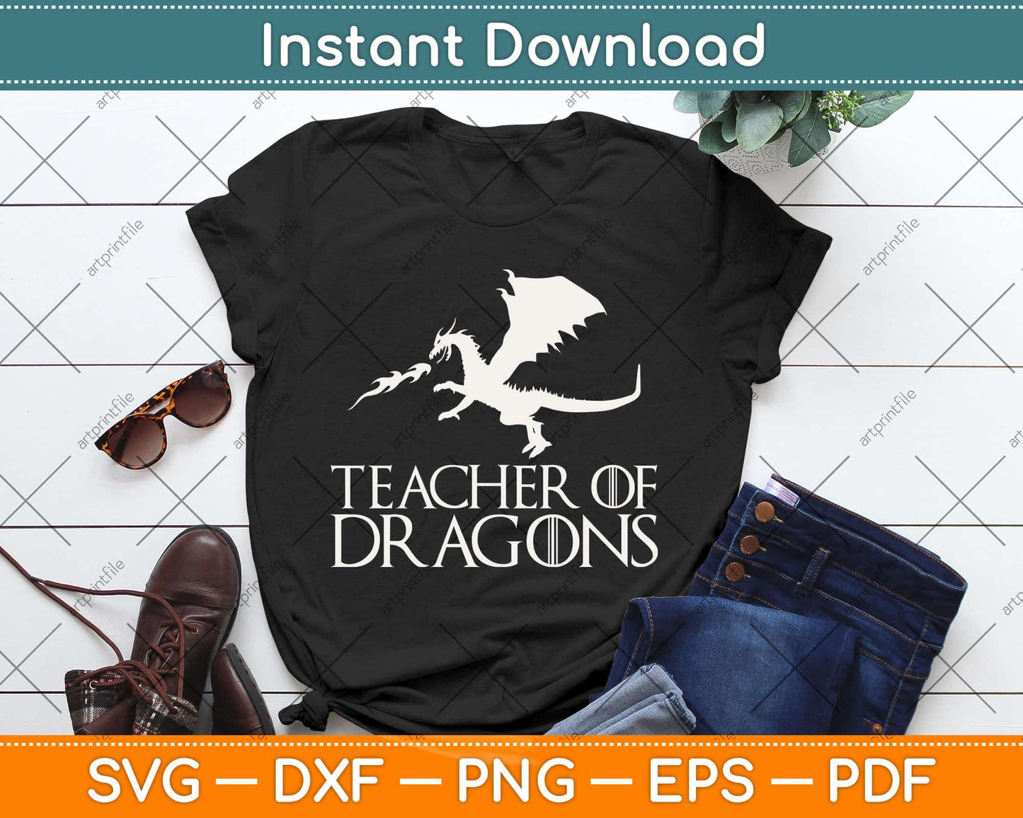 Teacher of Dragons Funny Halloween Svg Png Dxf Digital Cutting File