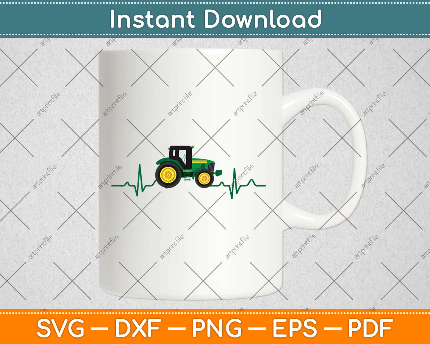 Tractor Heartbeat Svg Design Cricut Printable Cutting Files
