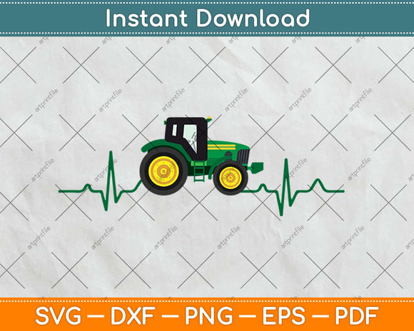 Tractor Heartbeat Svg Design Cricut Printable Cutting Files