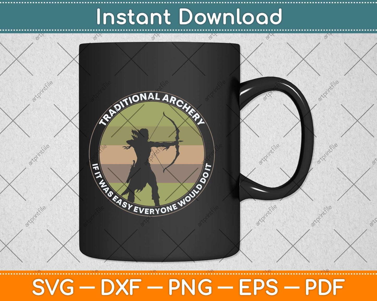 Traditional Archery Vintage Trad Bow If It Was Easy Quote Svg Png Dxf Digital Cutting File